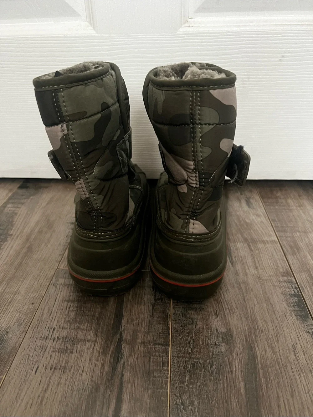 The Children's Place green camouflage kids' winter boots